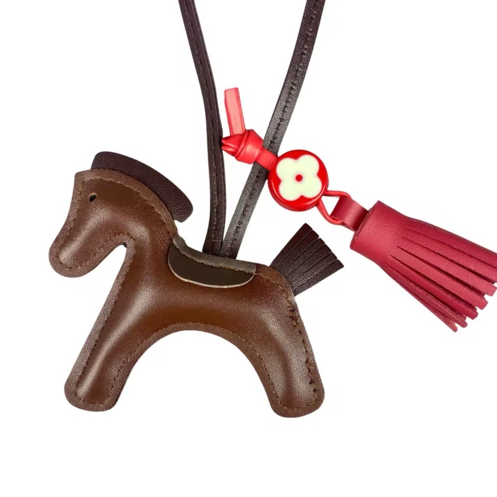 Brown Horse-Shaped Leather Bag Charm